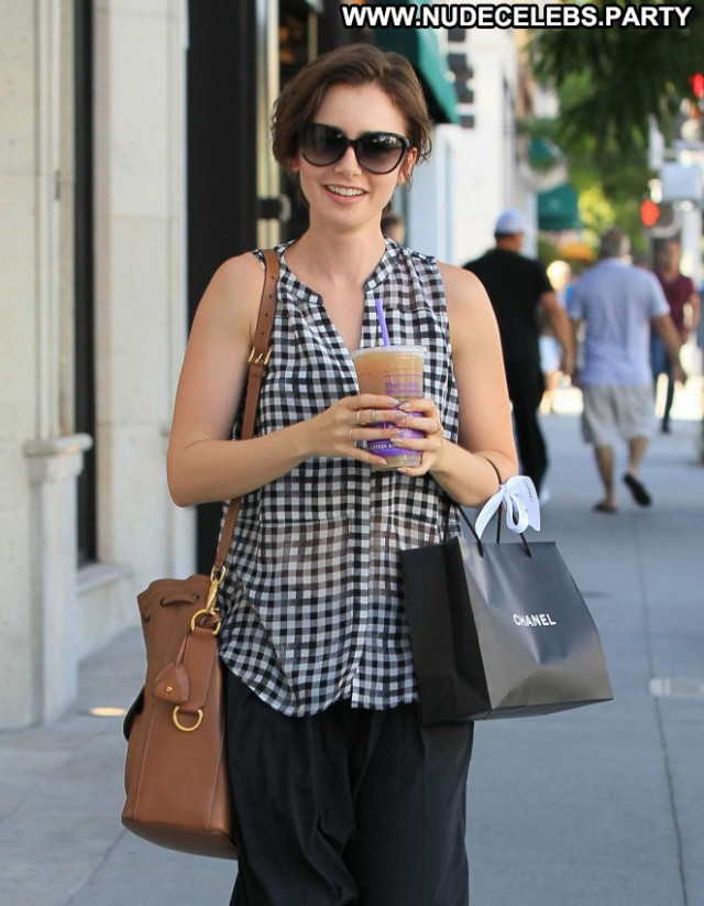 Lily Collins Beverly Hills Babe Beautiful Paparazzi Posing Hot