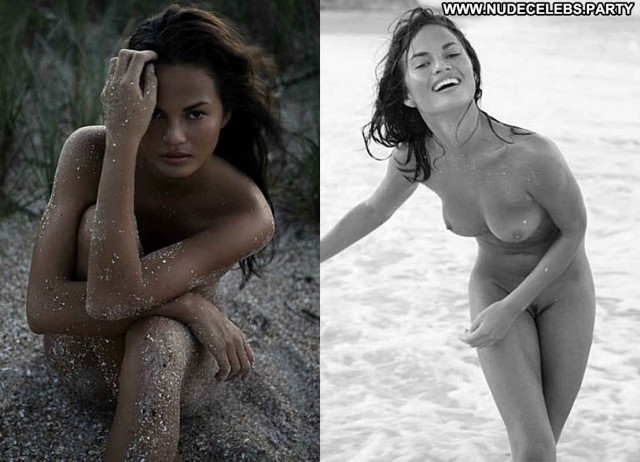 Chrissy Teigen Black And White Black Celebrity Sensual Sultry Nude