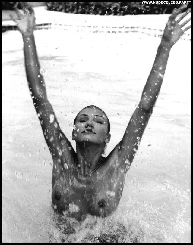 Cameron Diaz Black And White Sultry Celebrity Pretty Nude Black Hot