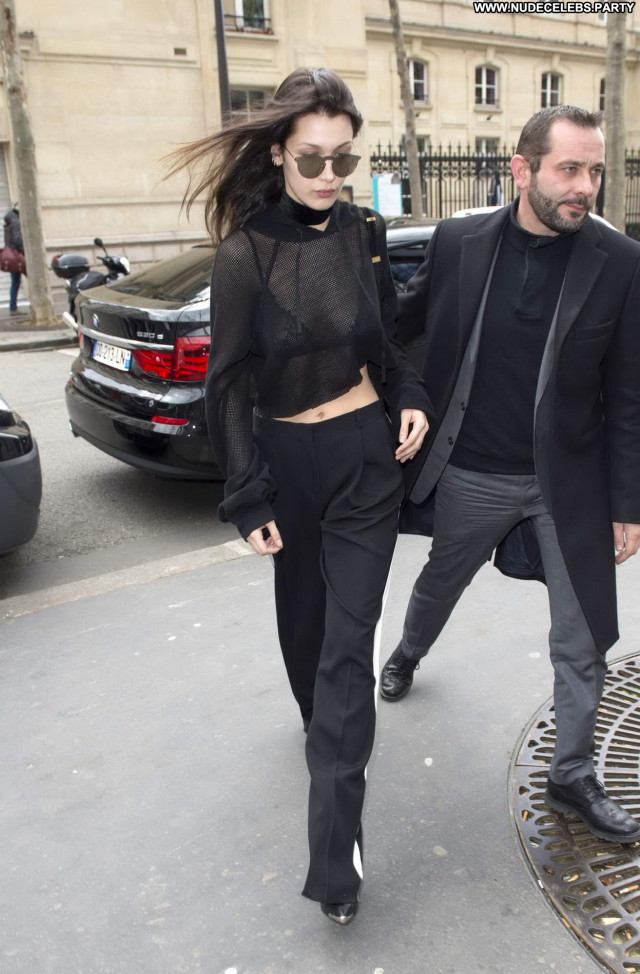 Bella Hadid No Source Hotel See Through Celebrity Nice Posing Hot