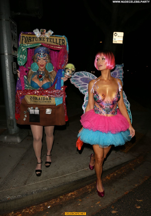 Joanna Krupa Halloween Party Body Paint Celebrity Babe Toples