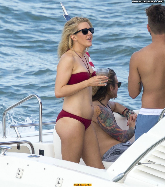Ellie Goulding No Source Bikini Posing Hot Celebrity Babe Yacht
