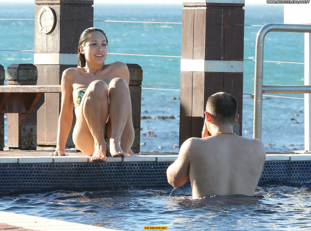 Myleene Klass The Pool Beautiful Pool Posing Hot Babe Celebrity Bikini