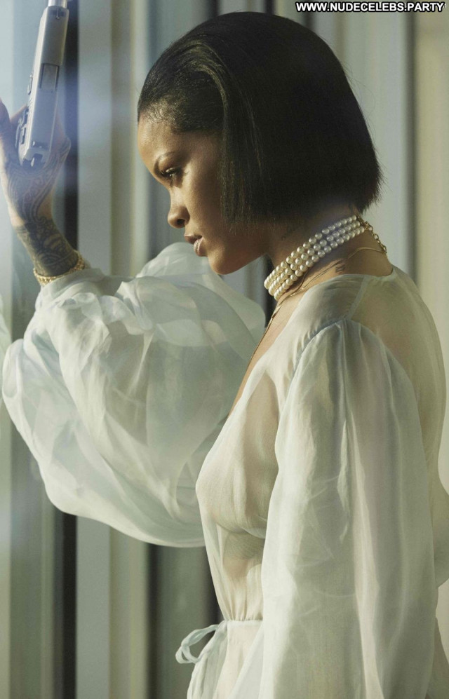 Rihanna The Rig Thong Shy Posing Hot Bar Beautiful Babe See Through