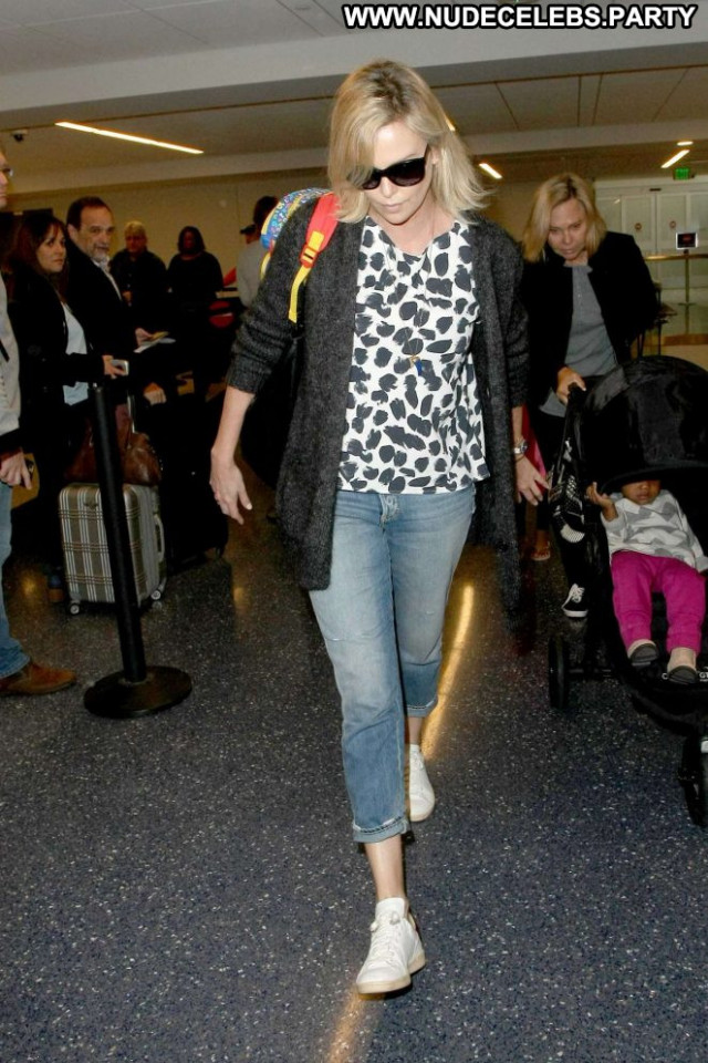 Charlize Theron Lax Airport  Los Angeles Celebrity Paparazzi Lax