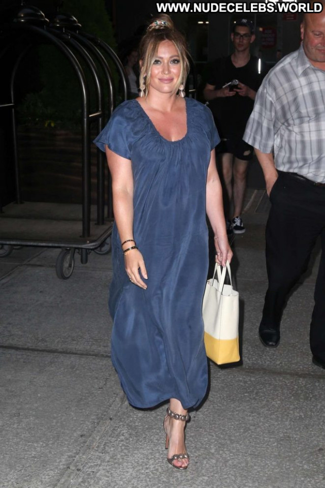 Hilary Duff Blue Dress Celebrity Paparazzi New York Beautiful Babe
