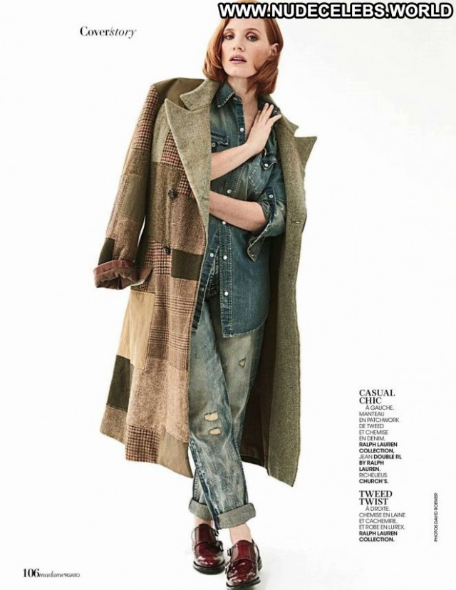 Jessica Chastain Madame Figaro Paparazzi Magazine Celebrity Posing