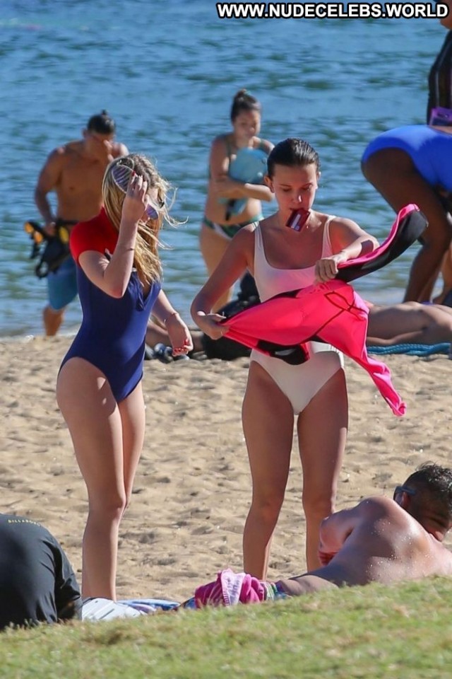 Millie Bobby Brown The Beach Celebrity Babe Beautiful Beach Paparazzi