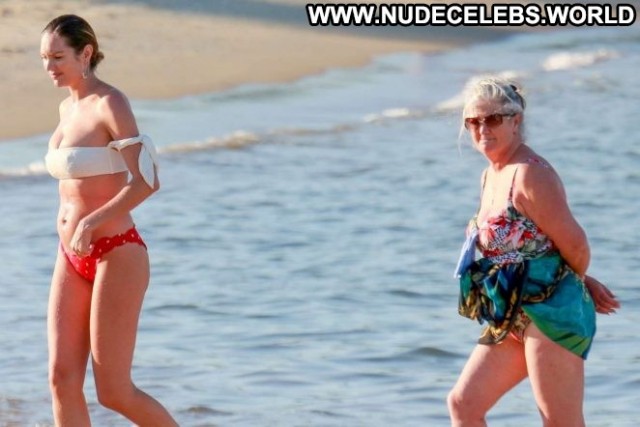 Candice Swanepoel The Beach Bikini Celebrity Paparazzi Beach Posing