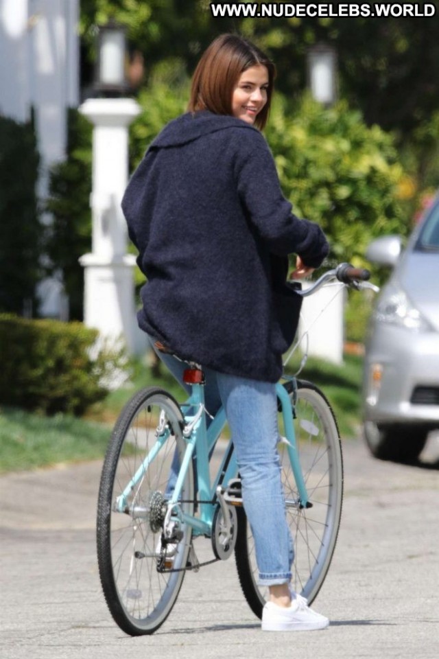 Selena Gome Studio City Babe Bike Beautiful Posing Hot Paparazzi